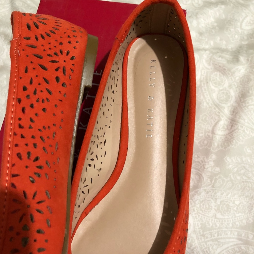 Orange summery flats